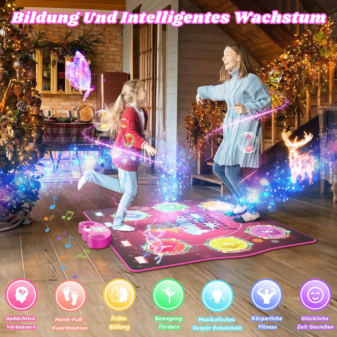 Tanzmatte für Kinder ab 3 4 5 6 7 8 9 10 11 12 Jahre, Spielteppich Mädchen Spielzeug ab 3-12 Jahre,