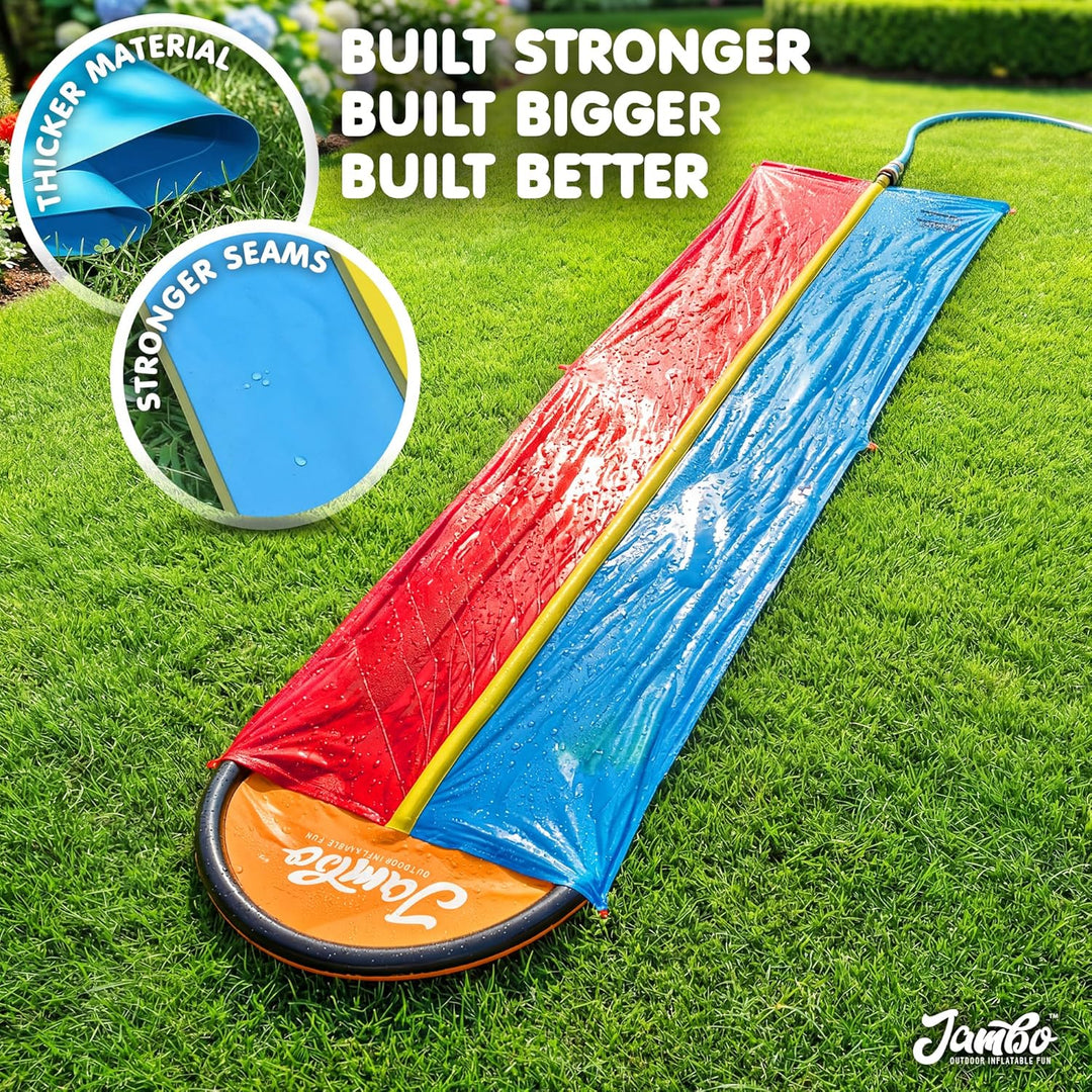 Jambo Rasen-Wasserrutsche mit Sprinkler 549 cm/ 18 ft, Wasserrutsche Garten für Kinder, Aufblasbare