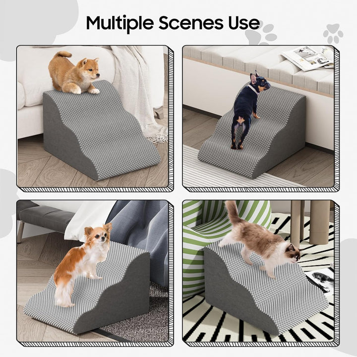 Haustiertreppe für kleine Hunde und Katzen, komfortables geschwungenes Design mit wasserdichter Abde