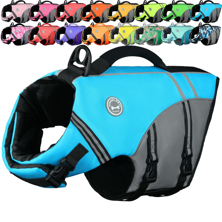 VIVAGLORY Sportstil Schwimmweste für Hunde mit Hervorragendem Auftrieb, Einstellbar &amp; Langlebig Schw