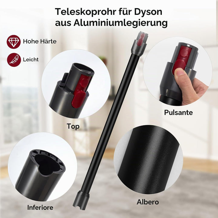 Verlängerungsrohr kompatibel mit Dyson V7 V8 V10 V11 V15 - Ersatz Teleskop-Saugrohr für Dyson, Starr