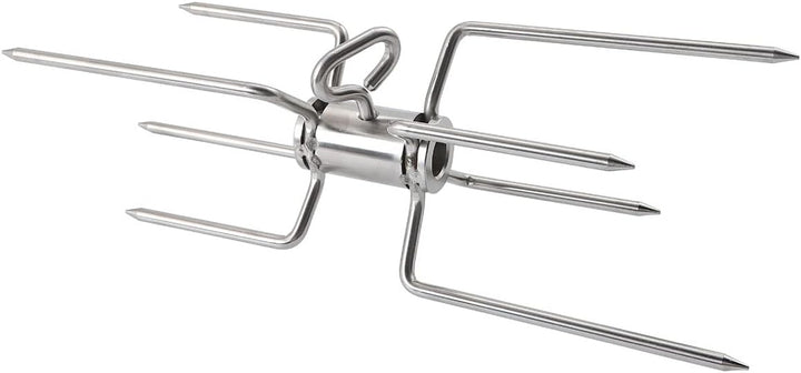 SANTOS Edelstahl Doppel-Fleischklammer & Fleischklammern Paket - für Drehspiesse mit Ø8-10mm -1x Vie