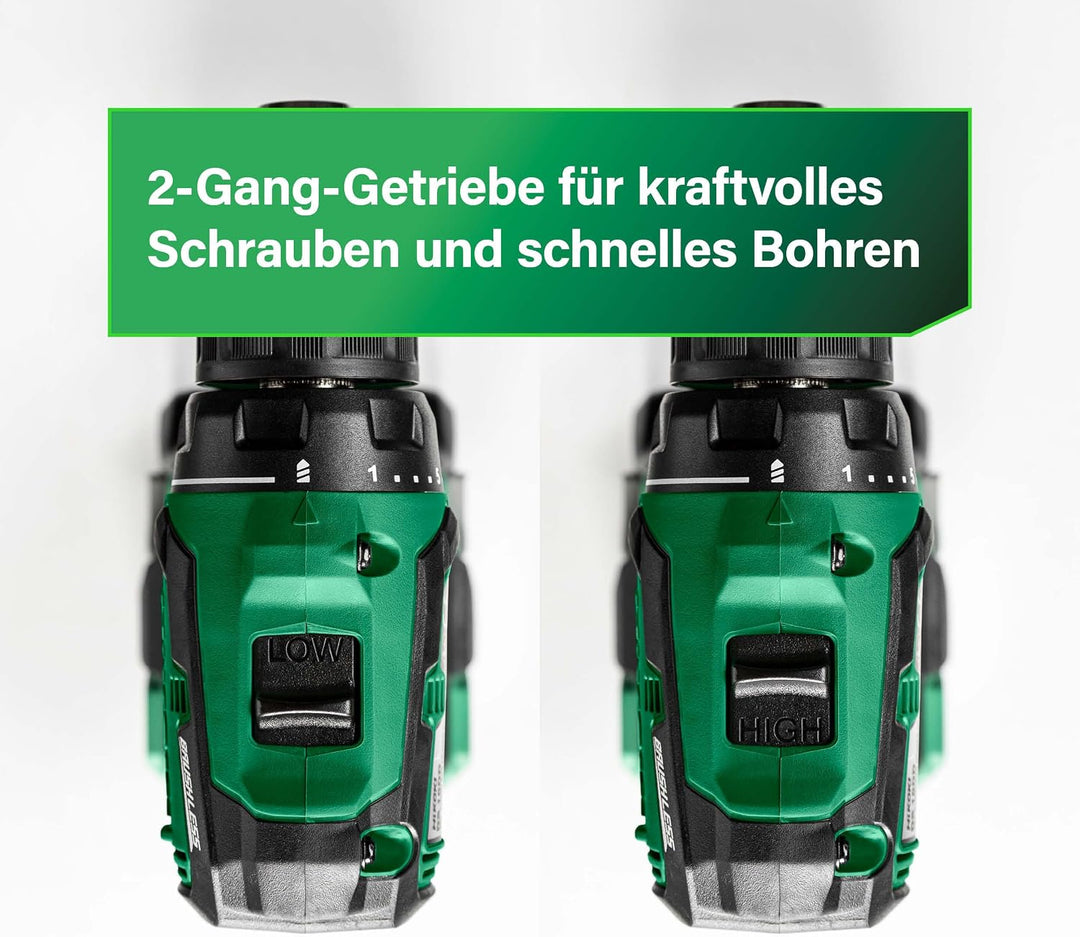 HIKOKI Akku Bohrschrauber DS18DDWRZ, Bohrfutterweite: 1,5-13 mm (18V, 2,0 Ah Li-ion Akku, Max. Festd