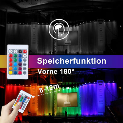 Joparri 4er 10W RGB LED Strahler mit Fernbedienung,16 Farben 4 Modi,IP66 Wasserdicht, Bunt Dimmbar F