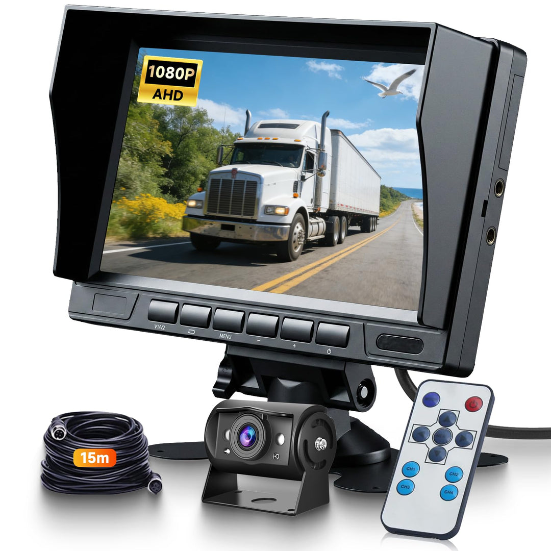 Hodozzy Rückfahrkamera Set mit 1080P 7 Zoll IPS Bildschirm Monitor für IP69 wasserdichte Nachtsicht