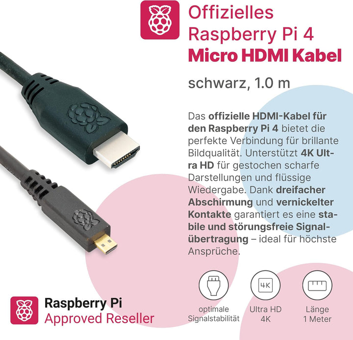 Raspberry Pi 4 Starterkit (4 GB RAM) Komplett-Set von BerryBase, MicroSD-Karte mit Raspberry Pi OS,