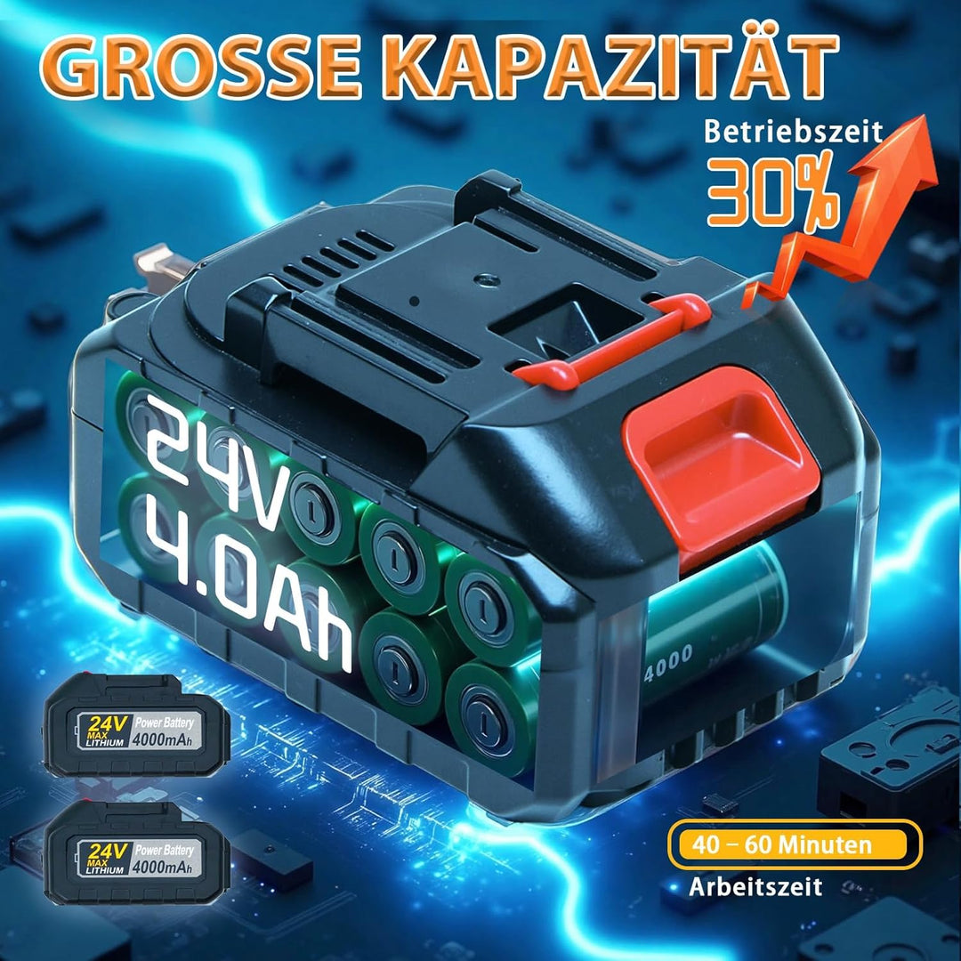 Akku Rasentrimmer Mit Akku und Ladegerät,Freischneider Akku Mit 1300W Motor, für Gartenpflege (Grey1