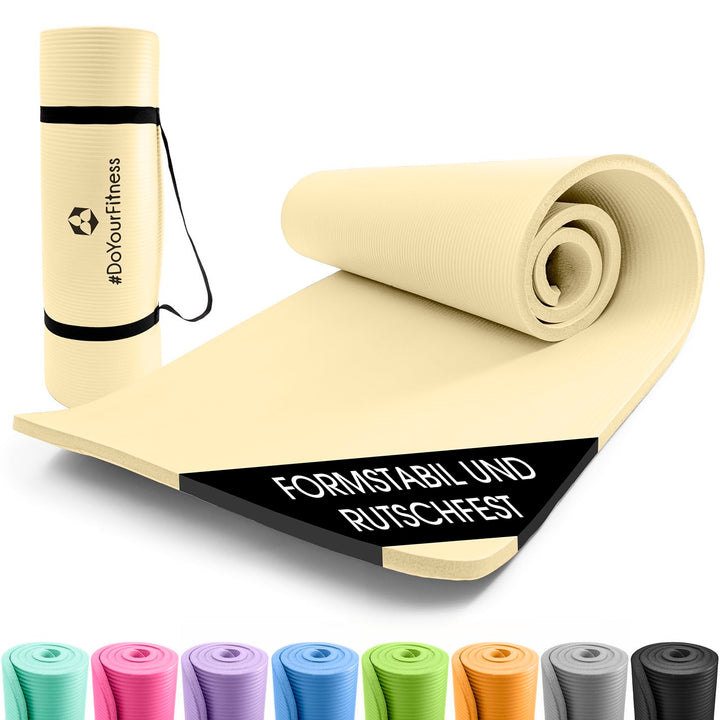 #DoYourFitness Fitnessmatte rutschfest | 183x61cm oder XXL 190x100cm | 0,8-2cm hoch | Gelenkschonend
