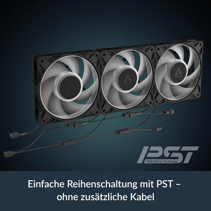 ARCTIC P12 Pro A-RGB (3 Stück) - Leistungsstarker Premium PC Lüfter, 120 mm PWM Case Fan mit Y-Kabel