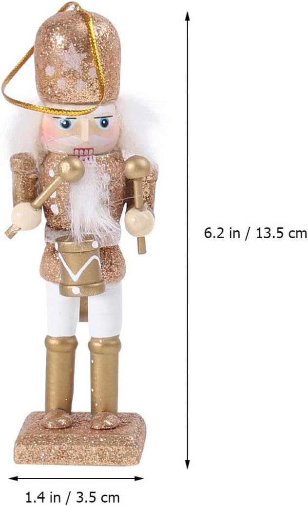 Sewroro 1 Set Weihnachten Nussknacker Ornamente Holz Nussknacker Figur Weihnachtspuppe Anhänger Nuss