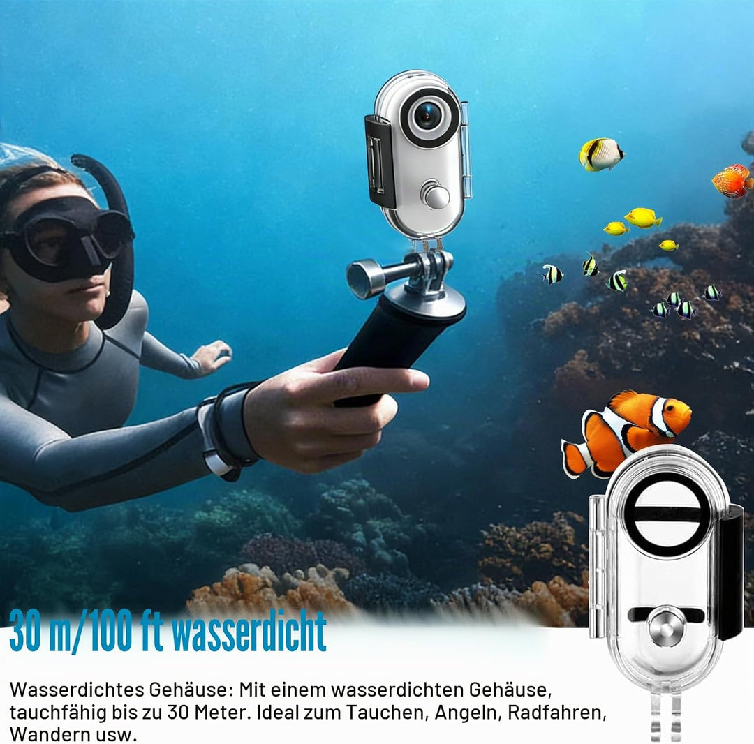 OBEST Mini Action Cam 4K 360 Action Kamera Bodycam Körperkamera, Magnetisch Reiten Vlog POV Camera,