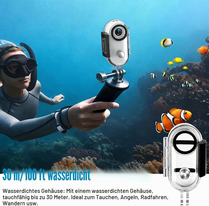 OBEST Mini Action Cam 4K 360 Action Kamera Bodycam Körperkamera, Magnetisch Reiten Vlog POV Camera,