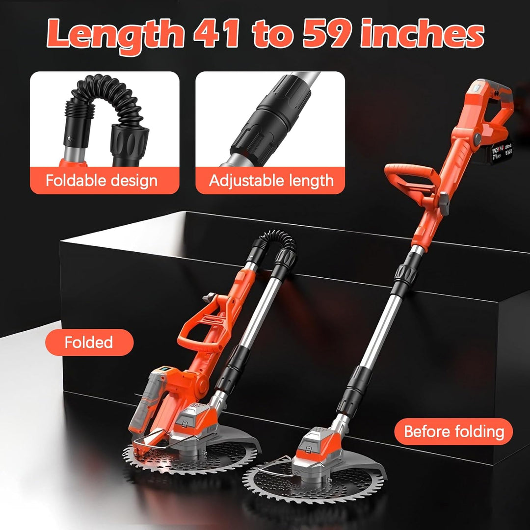 Rasentrimmer mit Akku 2x3.0Ah Batterie und Unkrautbürste,4-in-1 Freischneider & Motorsense Akku mit
