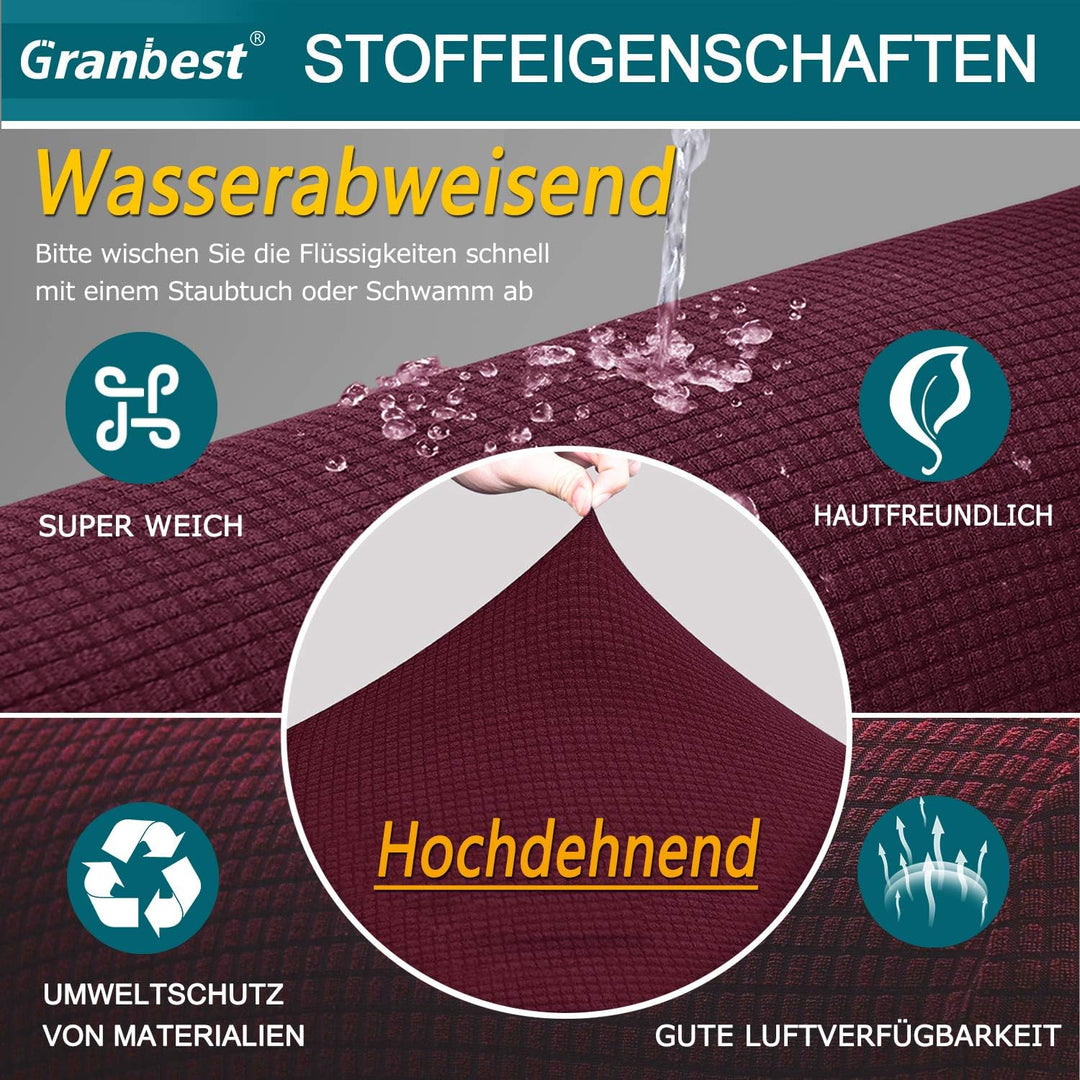 Granbest Premium Wasserdicht Sofa Sitzkissenbezug, High Stretch Jacquard Sitzkissenschutz Sofasitzbe