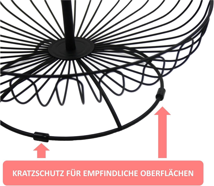Auroni Obst Etagere 3 Stöckig Obstkorb Obstschale Metall - schwarz - modern - dekorativ für mehr Pla