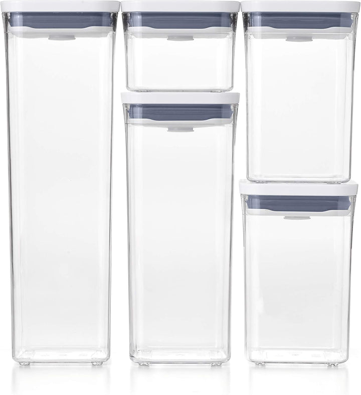 OXO 11235900 Good Grips Pop-Behälter-Set, 5-teilig, Kunststoff, weiss Container Set, Container Set