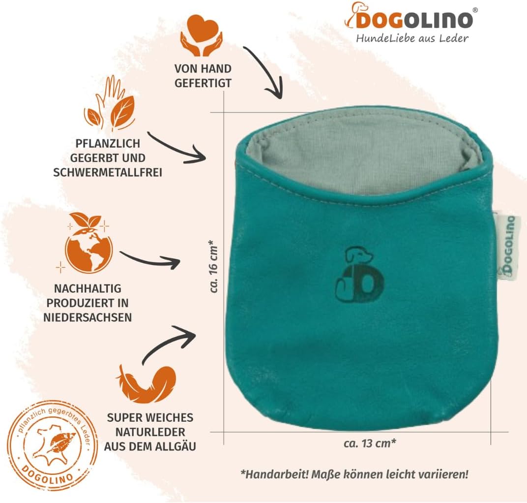 Pantolinos DOGOLINO® Leckerli-Beutel für Hunde aus Leder - Leckerlitasche - Leckerlibeutel mit Kotbe