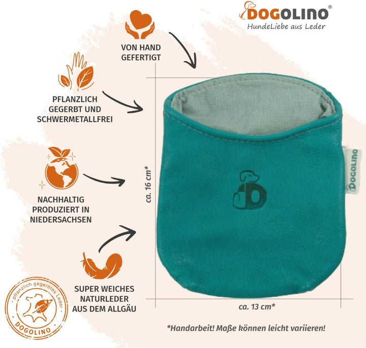 Pantolinos DOGOLINO® Leckerli-Beutel für Hunde aus Leder - Leckerlitasche - Leckerlibeutel mit Kotbe