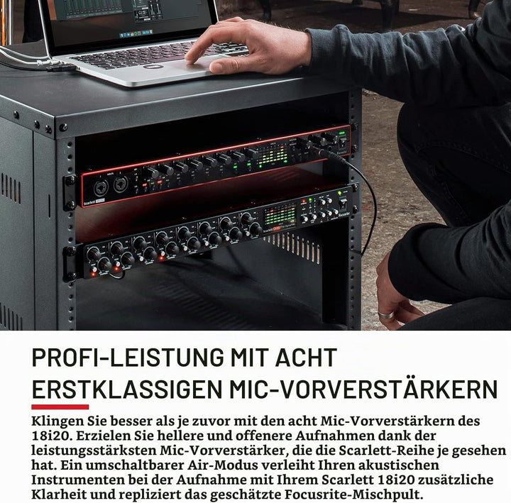 Focusrite Scarlett 18i20 3. Gen USB-Audio-Interface für Aufnahmen, Produktionen und tontechnische An