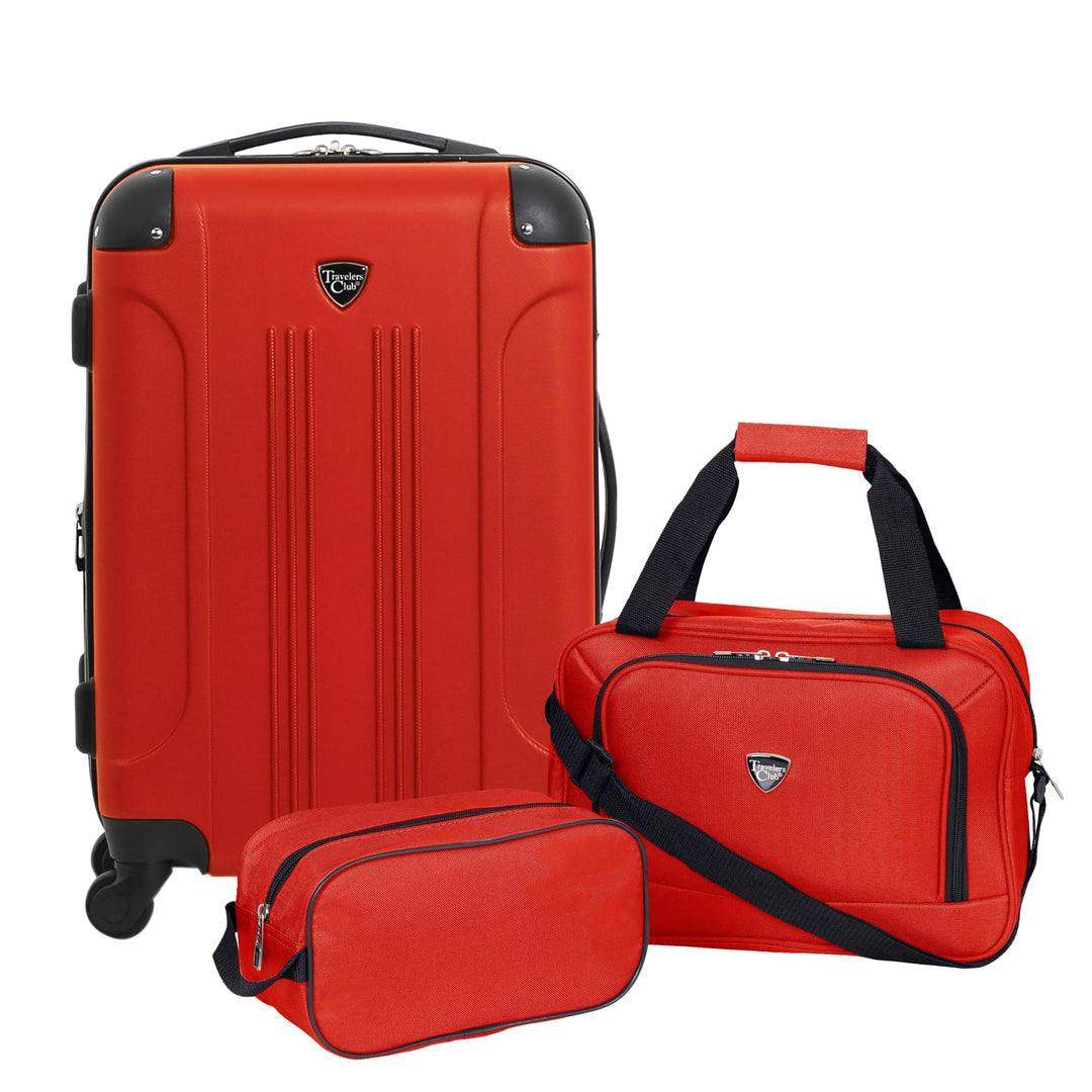 Travelers Club Chicago Hardside Erweiterbare Spinner Gepäckstücke 5 Piece Set Red, 5 Piece Set Red