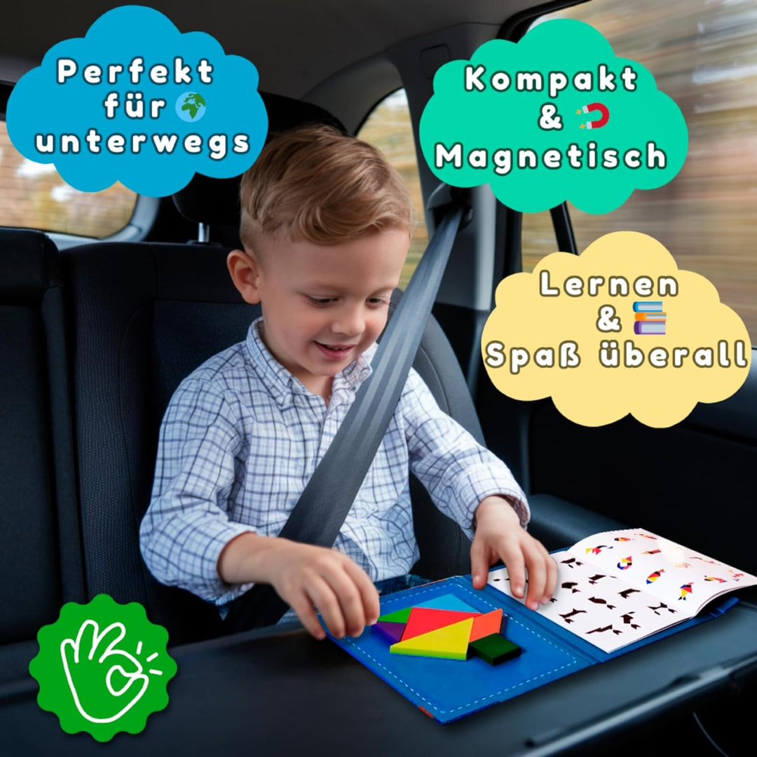 Tangram magnetisch für Kinder ab 3 Jahren – Montessori IQ Spiele & Lernspielzeug im Buchformat – Bes