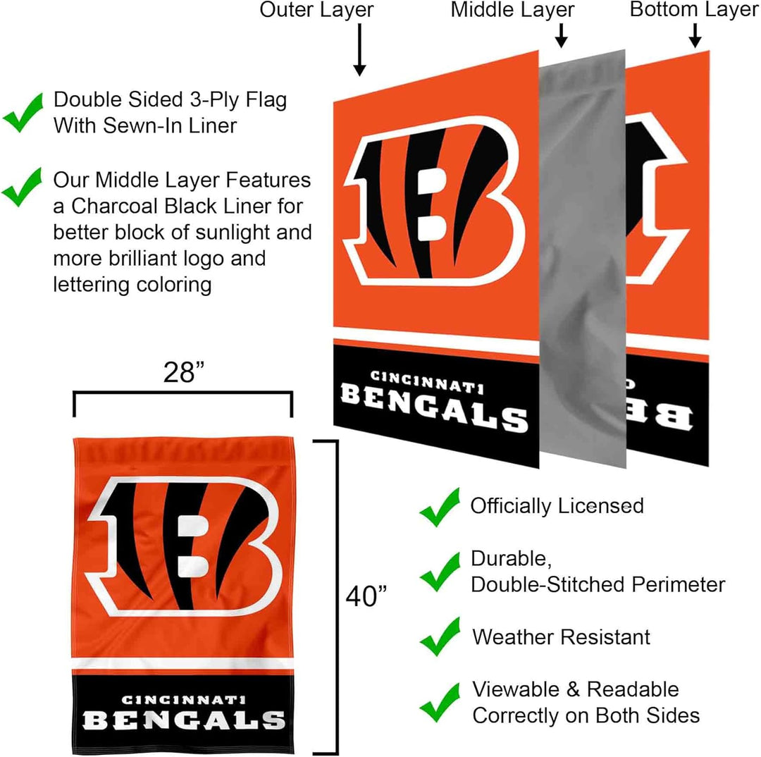 Cincinnati Bengals zweiseitige Hausflagge
