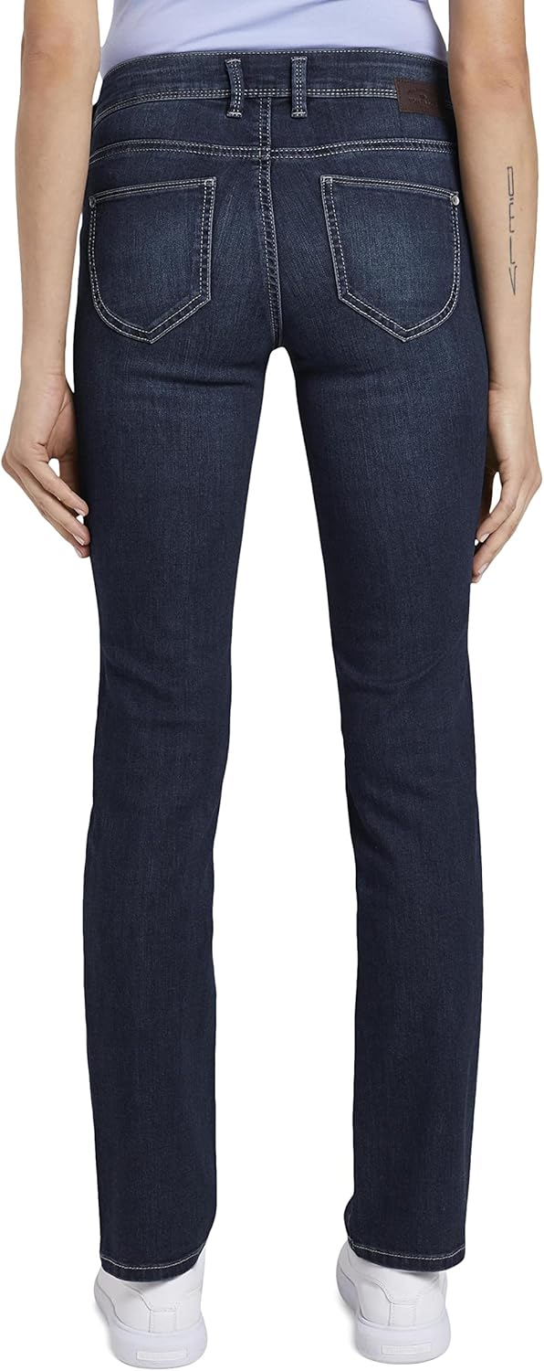 TOM TAILOR Women's Alexa Straight Jeans 26W / 32L 10282 - Dark Stone Wash Denim, 26W / 32L 10282 - D