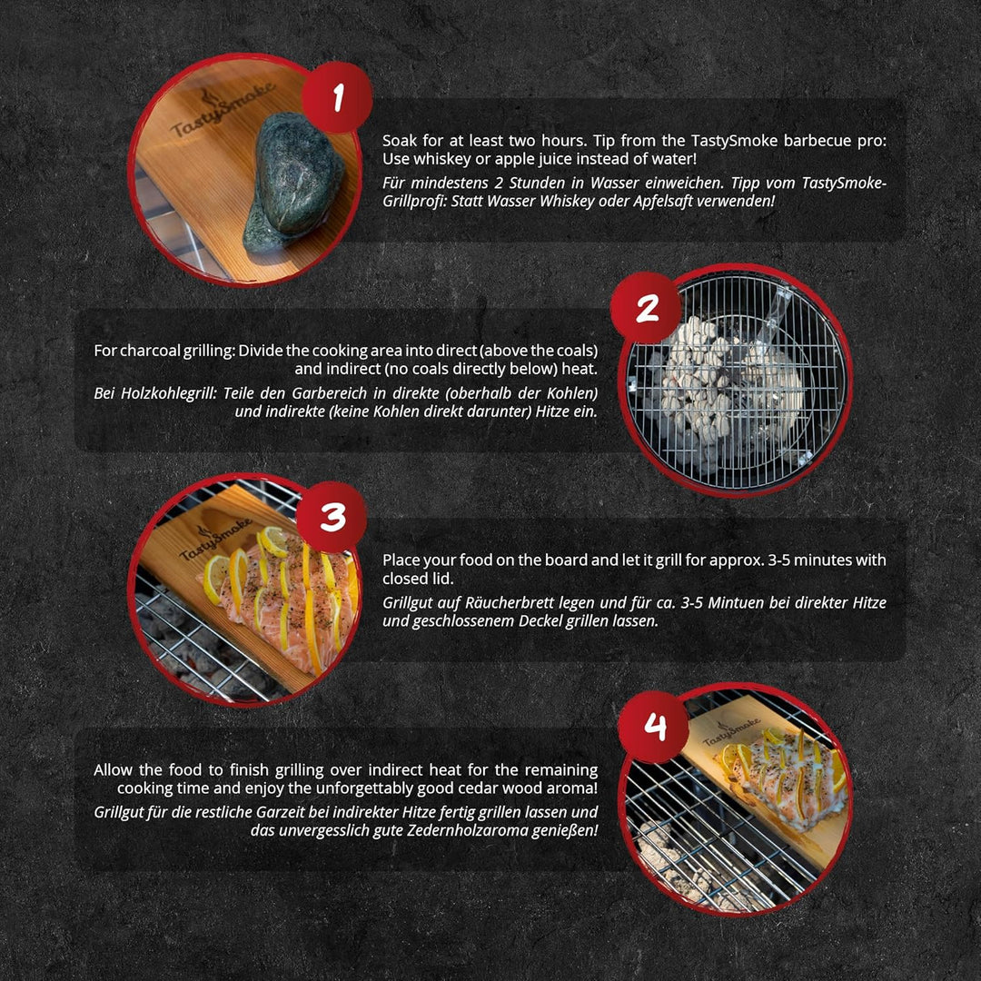 Premium Zedernholzbrett zum Grillen (2, Zedernholz) 2 Zedernholz, 2 Zedernholz