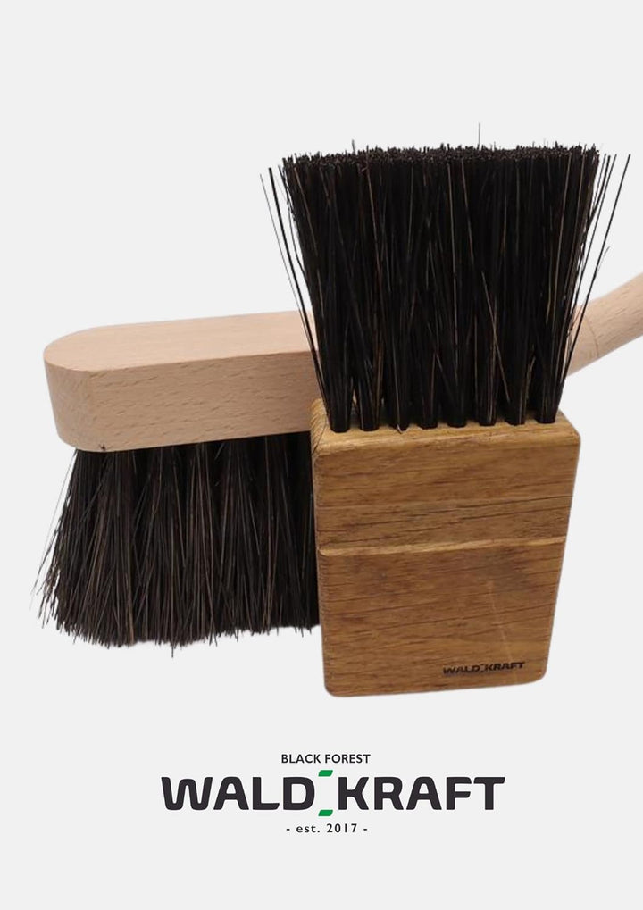 WALDKRAFT Kaminbürsten Set mit Schaufel und Handfeger | hitzebeständige Arenga-Borsten (Kaminbürste