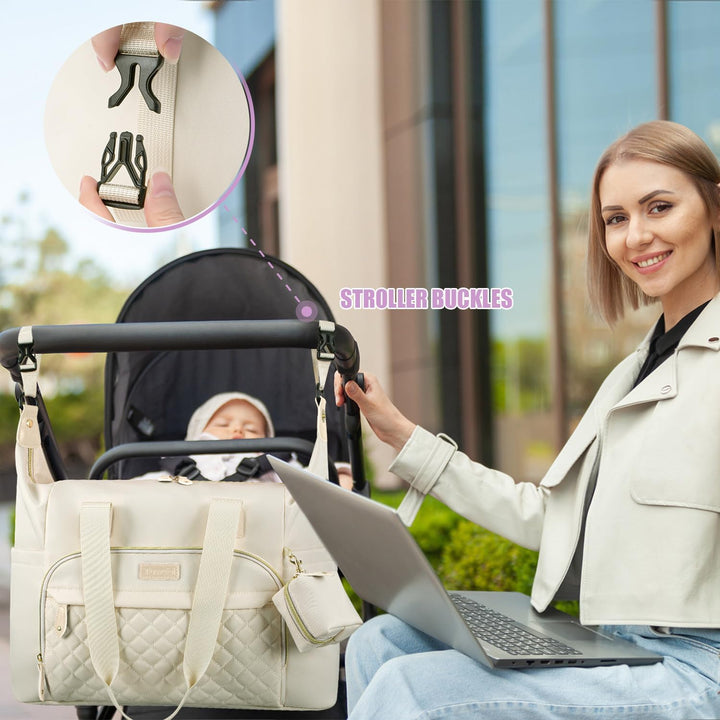 Tuwubi Wickeltasche Rucksack mit Schnullertasche, grosse Reise-Wickeltasche für Mama und Papa, multi
