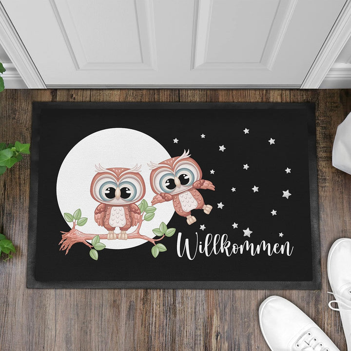 Trendation - Willkommen Fussmatte Grafik Schmutzfangmatte Geschenk Aussen Innenbereich 60x40 cm Wasc