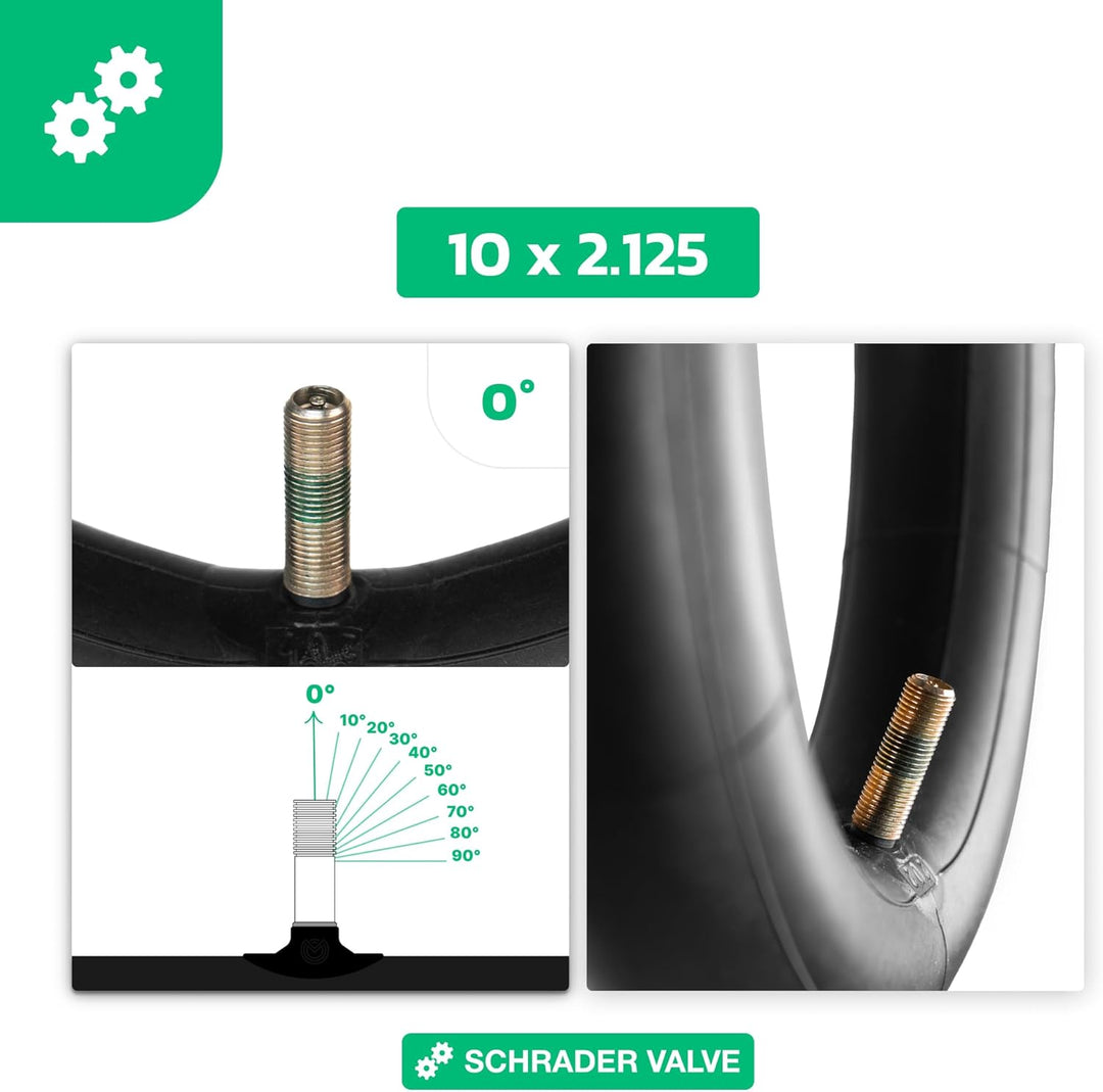 MOOVMOOV E-Scooter Schlauch 10x2.125 - Mit geradem Ventil - Kompatibel mit den E-Scooter Reifen Nine