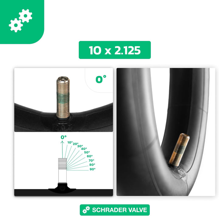MOOVMOOV E-Scooter Schlauch 10x2.125 - Mit geradem Ventil - Kompatibel mit den E-Scooter Reifen Nine