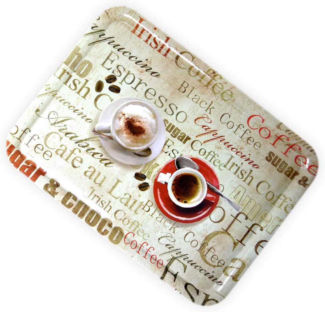 Lashuma Gastrotablett Rechteckig, Druck: Espresso, Grosses Kunststoff Tablett 50x37 cm, Italienische