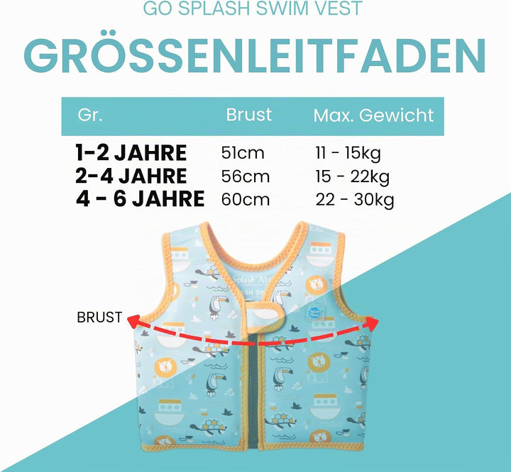 Splash About Go Splash Schwimmweste Blue Ark 2-4 Jahre, Blue Ark 2-4 Jahre