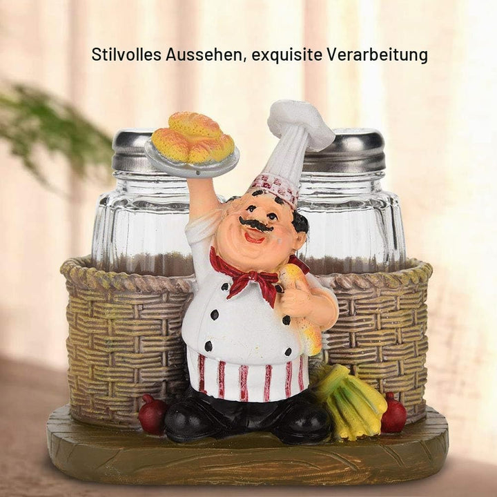 Fetter Koch Küchendekoration Salz und Pfefferstreuer Sets Französischer Landkoch Dekorative Statue G