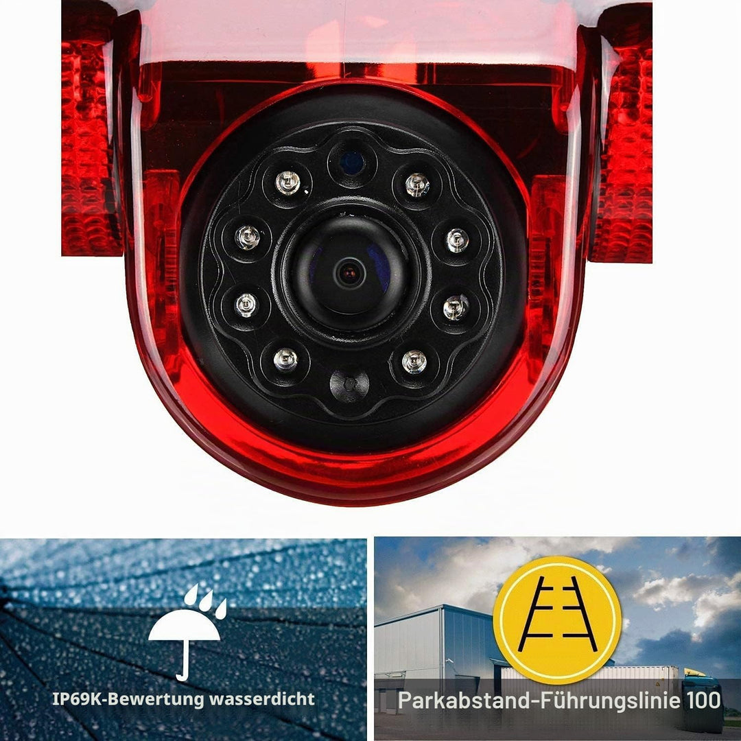 Rückfahrkamera Vivaro Kamera an 3. Bremsleuchte Dachkante Einparkhilfe (NTSC) für Vauxhall Vivaro X8