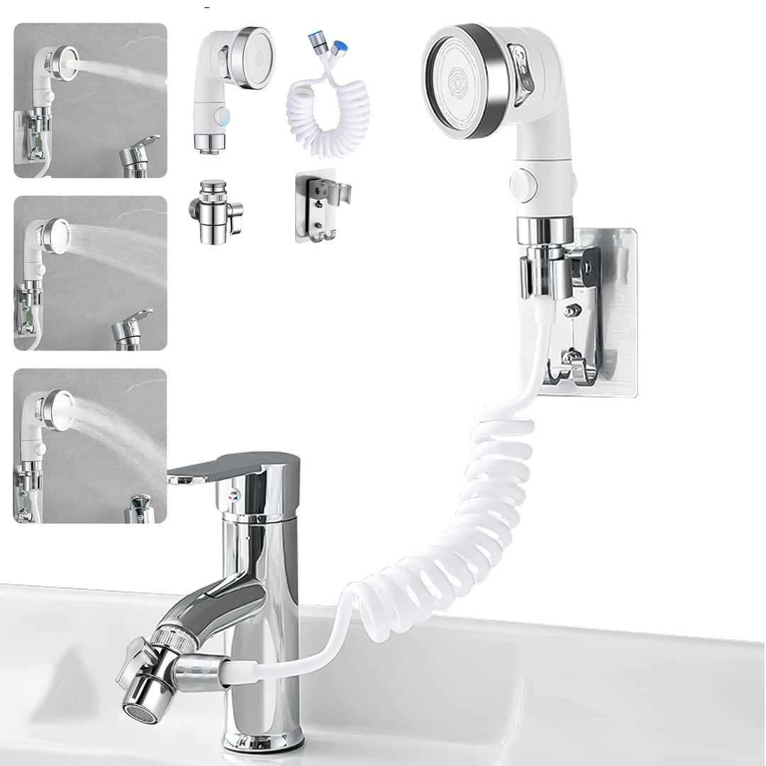 STOAT®Waschbecken-Duschkopf, Handbrause-Set mit Schlauch und Duschkopfhalter und Wasserhahnspender,