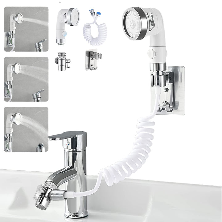 STOAT®Waschbecken-Duschkopf, Handbrause-Set mit Schlauch und Duschkopfhalter und Wasserhahnspender,