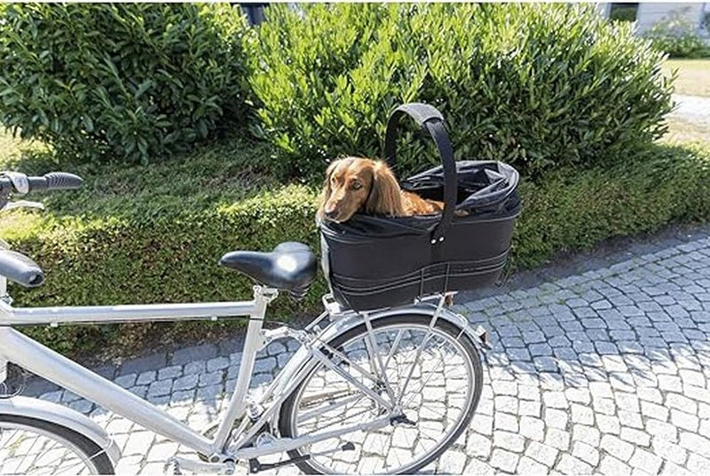 TRIXIE Fahrradkorb Long für Hunde bis 8 kg 29 × 49 × 60 cm - langer Hundefahrradkorb für den Gepäckt