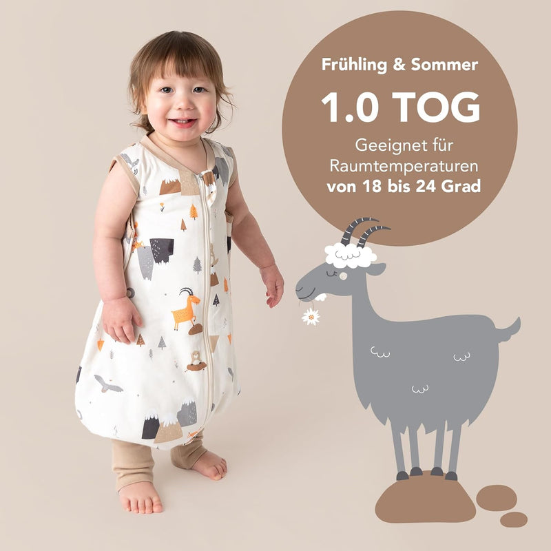 schlummersack Baby Schlafsack mit Füssen Sommer 1 Tog dünn | Schlafsack mit Beinen und verlängerten