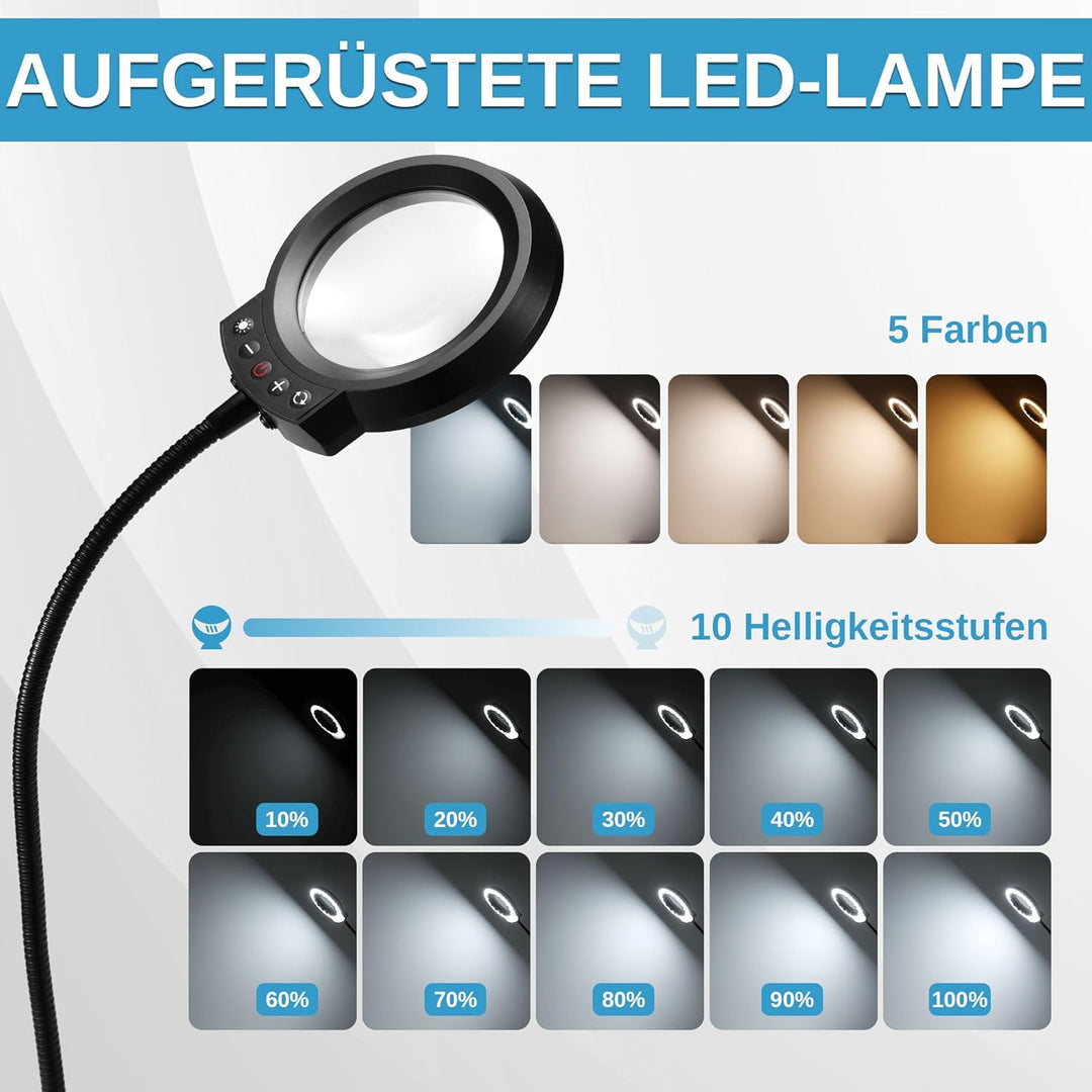 SainSmart PCB Soldering Helping Holder, 6 flexible helfende Hände, 5-fache Vergrösserungslampe mit 5