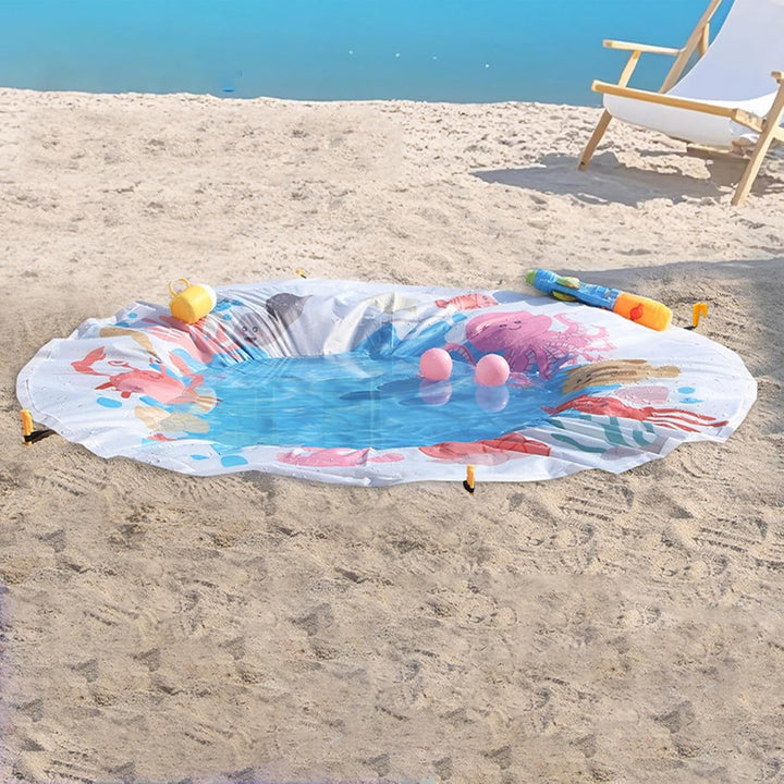 Strandpool für Kleinkinder, tragbarer -Pfützenpool für den Aussenbereich, wasserdicht, sanddicht, fü