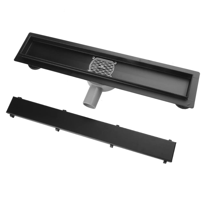 Duschrinne, 90cm,2 in 1,360 Grad,Siphon mit Geruchsstop und Haarsieb Randablauf Befliesbar Edelstahl