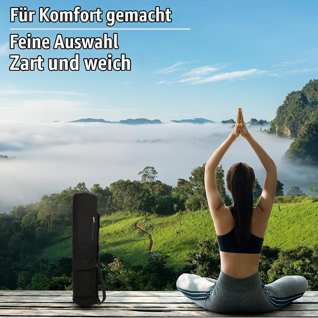 Yogatasche Sporttasche Damen: 69 x 16 x 16cm Yogamattentasche mit Flaschentasche, Verstellbarer Schu