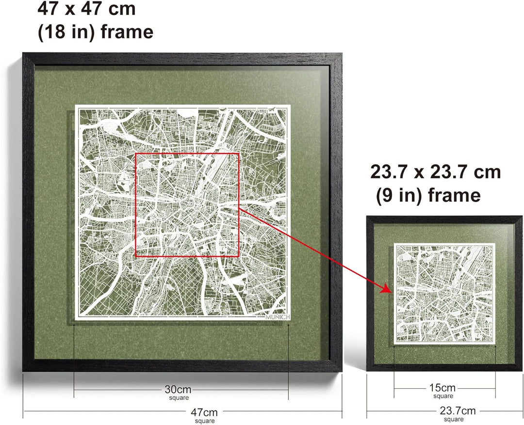 O3 DESIGN STUDIO - Marco de Papel para mapas, 22,8 x 22,8 cm, en Caja de Regalo, Fondo, autocambiant