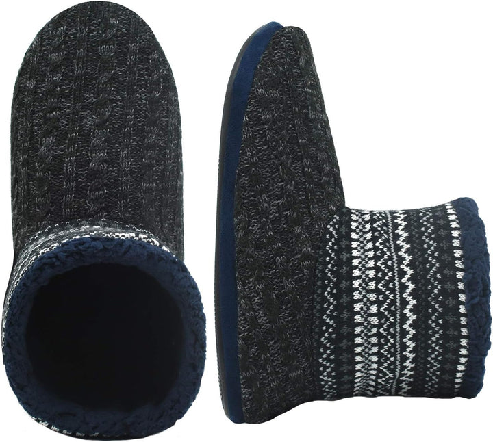 COFACE Herren Hüttenschuhe Lammfell Winter Hausschuhe Warme Plüsch Gefütterte Hausstiefel Männer Hau