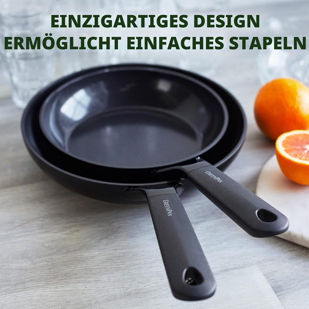 GreenPan SmartShape Gesundes Keramik-Antihaft-Pfannenset 20 cm und 28 cm mit Pfannenschutz, PFAS-fre