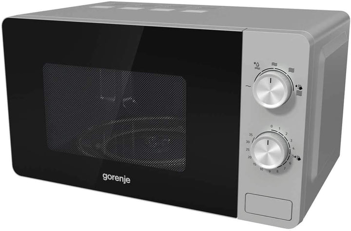 Gorenje MO20E1S Mikrowelle / 800 W, Schwarz, Edelstahl. Inox - Look ‎20 Liter Essential Line, Inox -