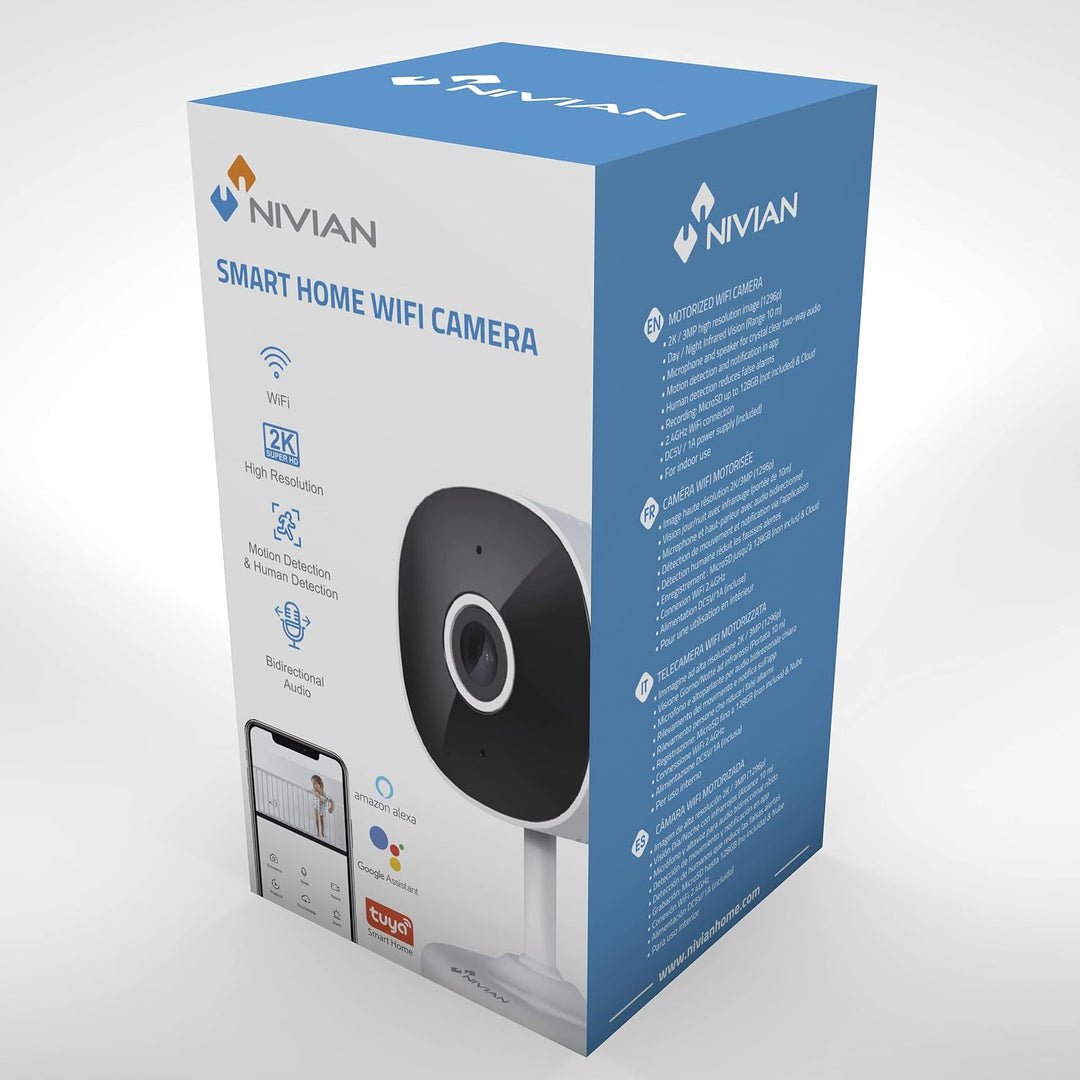 NIVIAN Kamera + WLAN-Steckdose 2,4 GHz - Aufnahme auf MicroSD (Nicht im Lieferumfang enthalten) - 2